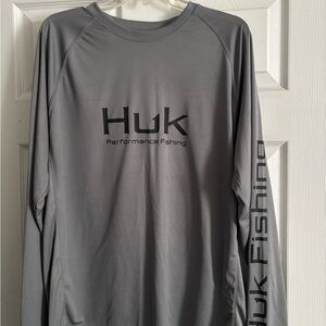 Huk Gray Long Sleeve Performance Tee